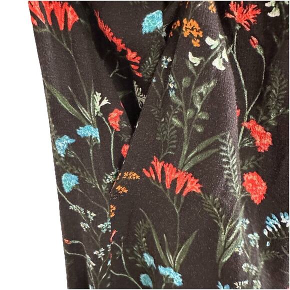 Lane Bryant Black Floral Maxi Dress Size 14 3/4 Sleeve Pockets Stretch NWT - Picture 6 of 16